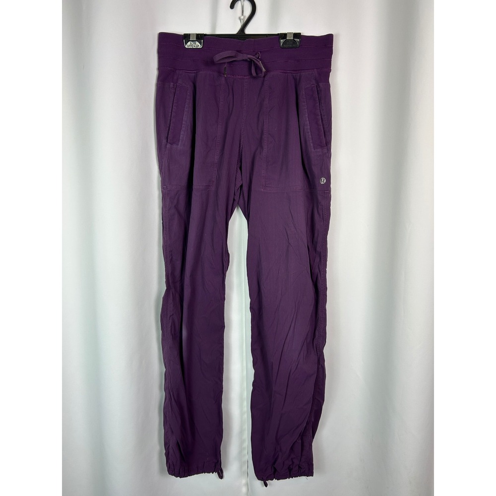 Lululemon Purple Striped Dance Studio Pants Drawstring Athleisure Lightweight 8